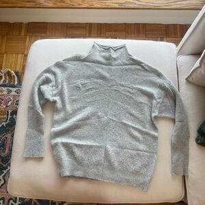 Aritzia grey mock neck cashmere sweater